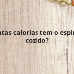 Quantas calorias tem o espinafre cozido?